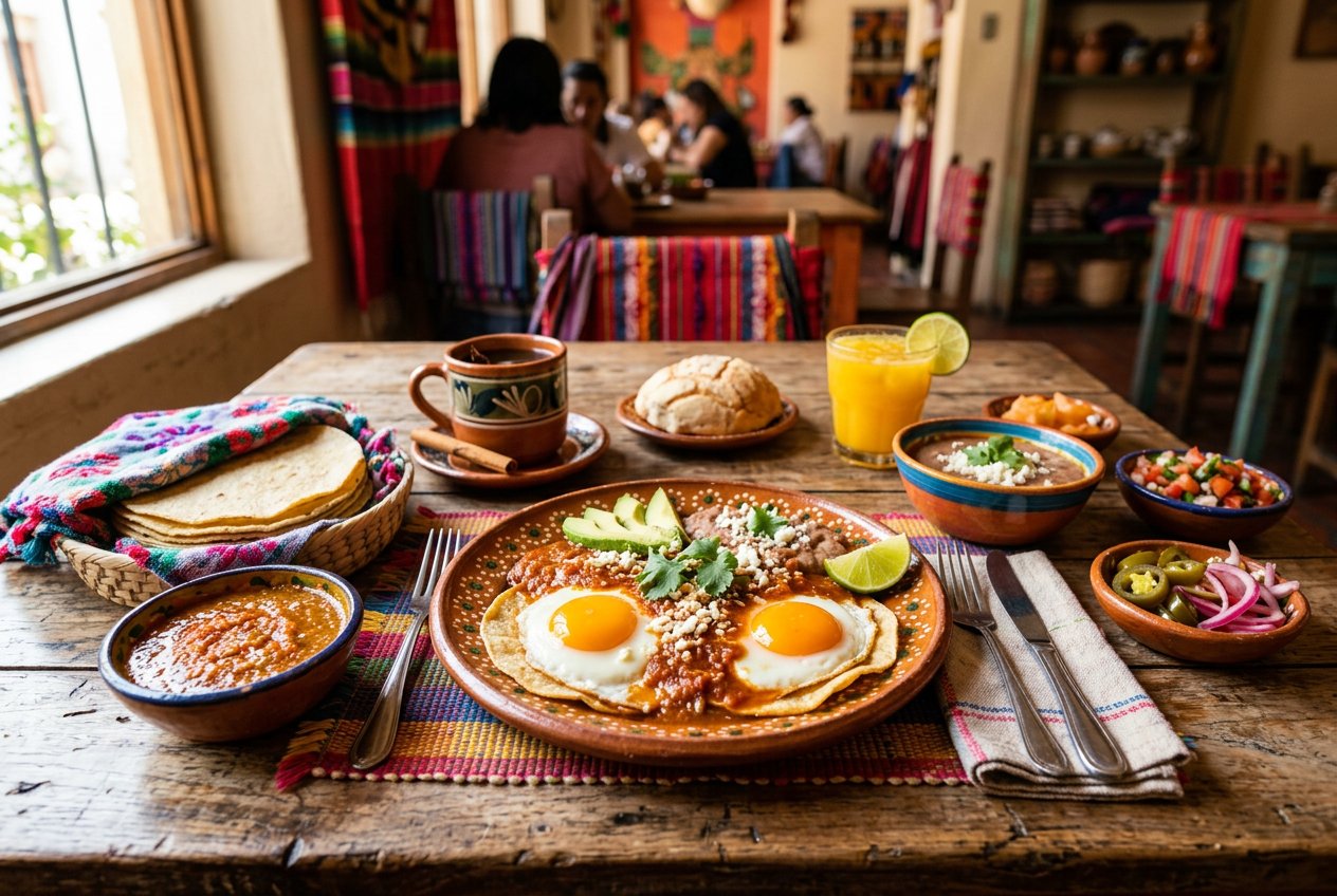 Mexican breakfast spread